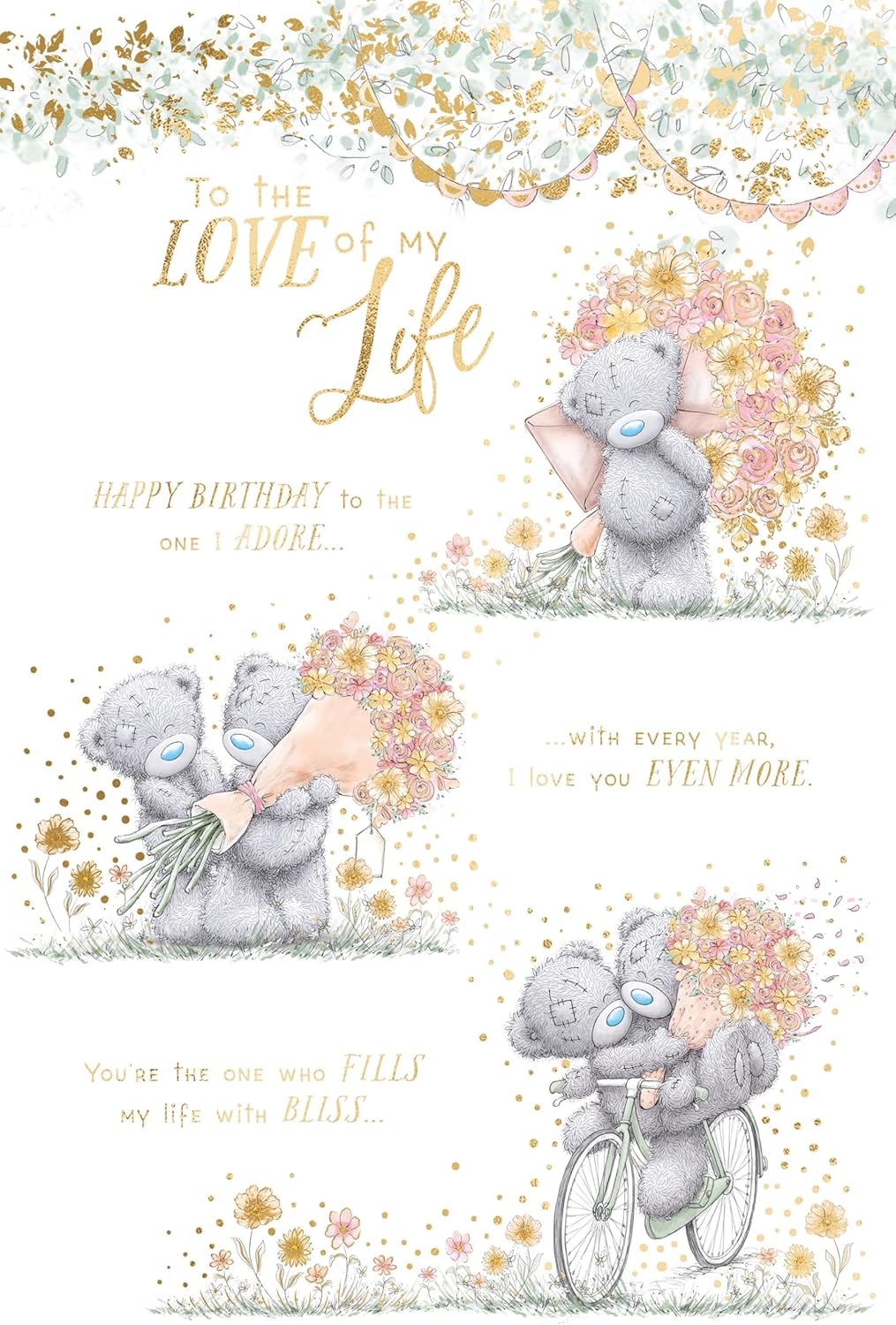 Me To You Tatty Teddy Happy Birthday To The Love Of My Life Greeting Card 6x9ins - Official Collection