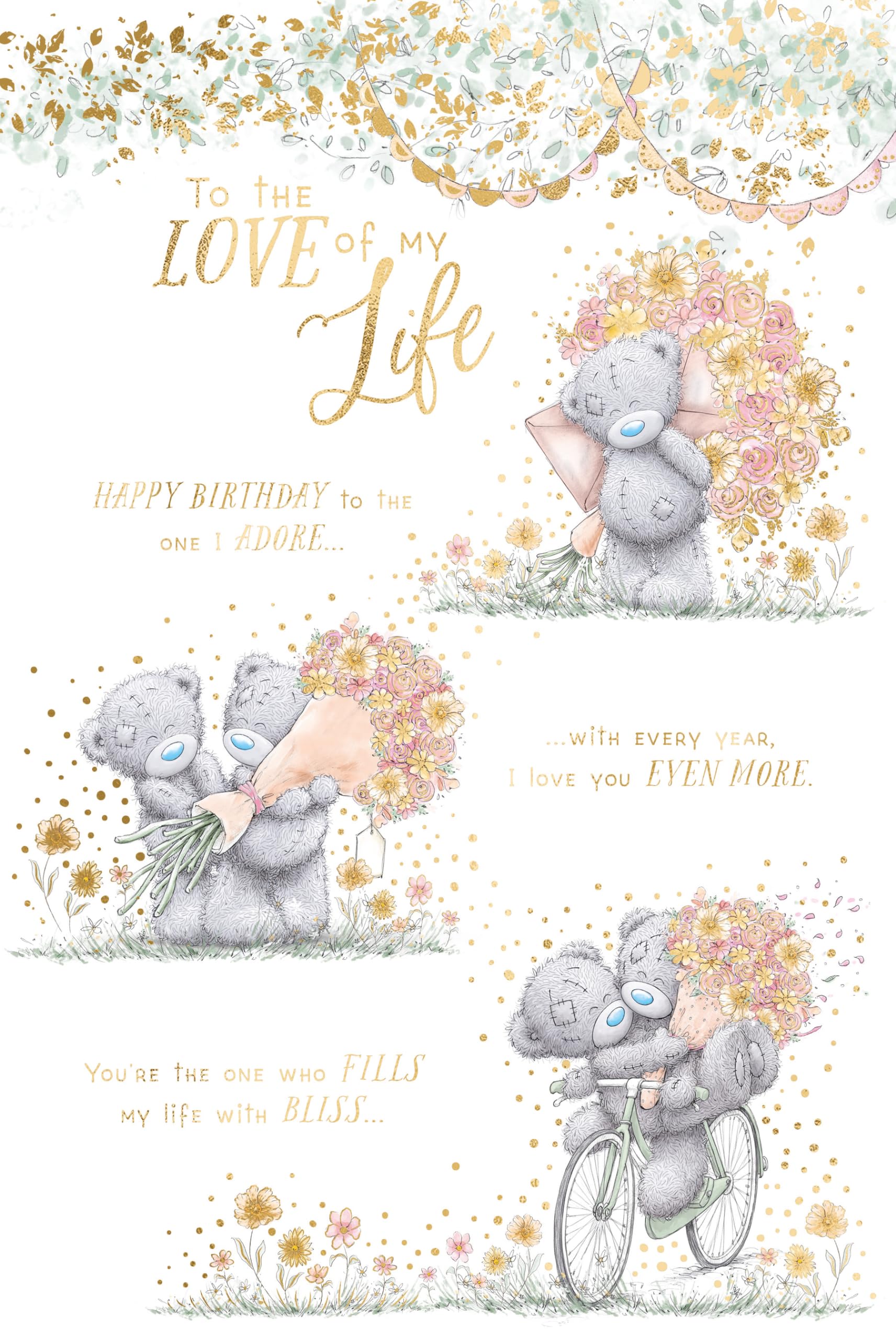 Me To You Tatty Teddy Happy Birthday To The Love Of My Life Greeting Card 6x9ins - Official Collection