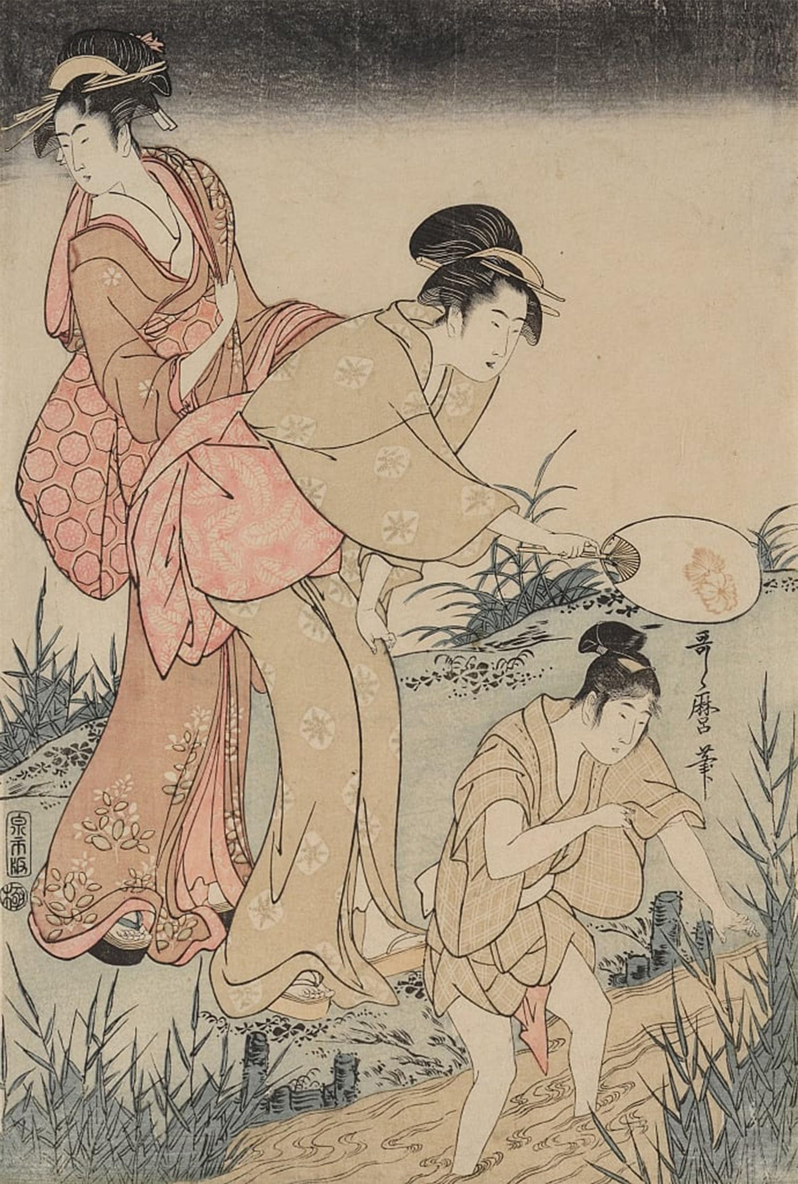 Posteriik No Frame Famous Print Pop Art Wall Art Graffiti The Full Moon At The Time Of The Imo Harvest By Kitagawa Utamaro Art Prints For Home Decor 60X90cm