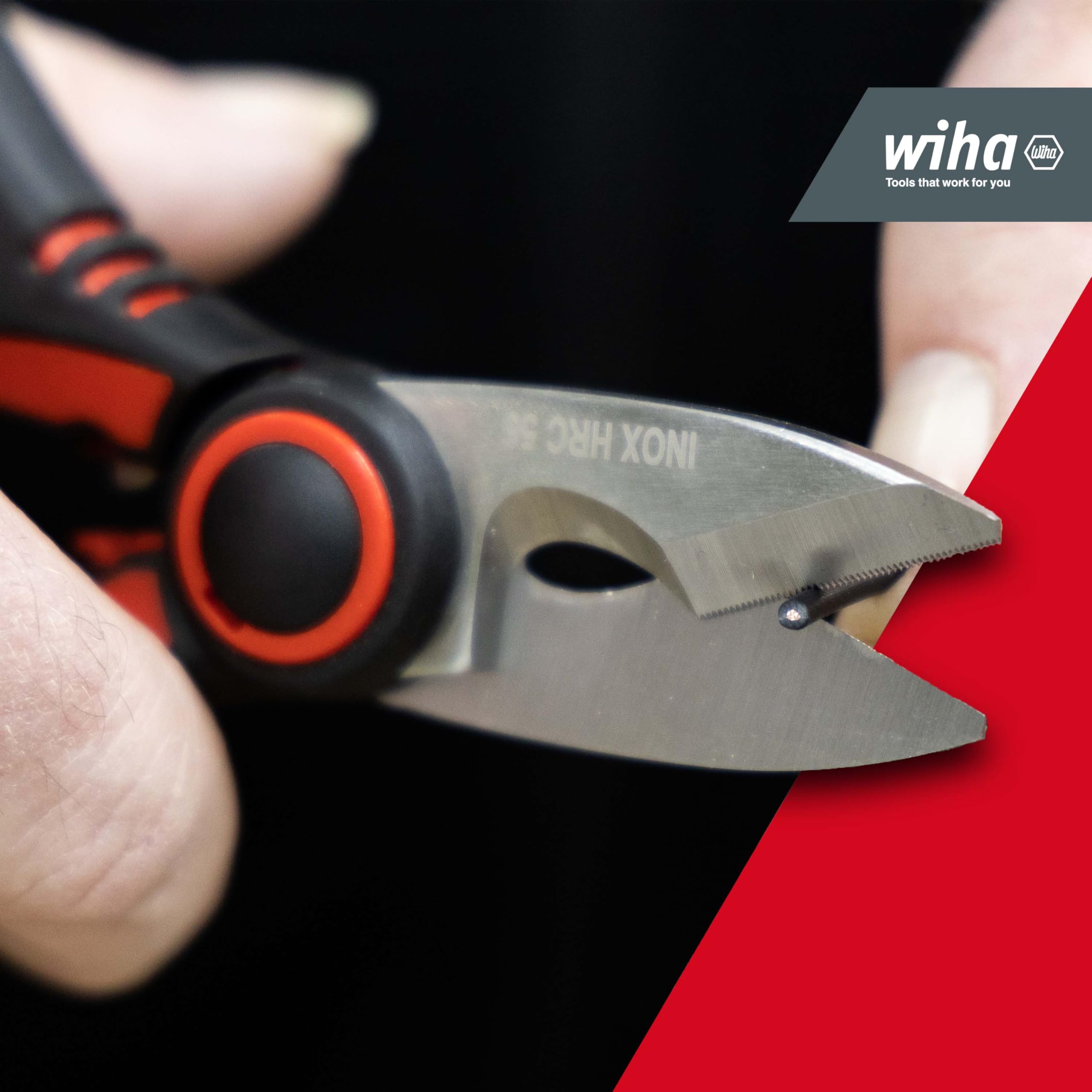Wiha 160 mm SB Prof. Elec – Câble Ciseaux avec fonction à sertir, pour le raccourcissement, abmanteln, dénuder & sertir de câbles, avec étui de protection avec clip Z71716006SB