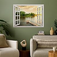 Vista 28 de wall26 Adhesivo mural removible para pared, diseño de pájaros volando sobre la vibrante playa, playa, puesta de sol, naturaleza, desierto