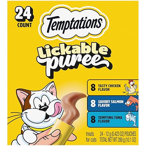 Temptations Creamy Puree Squeezable Lickable Cat Treats, Wet Cat Treats