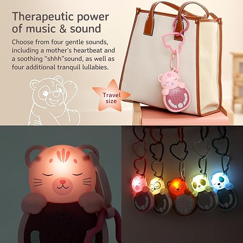 Miniatura 3 de Cloud b Máquina de sonido reconfortante de viaje con luz calmante 4 ruidos blancos y 4 canciones de cuna Sensor inteligente reactivador Sweet