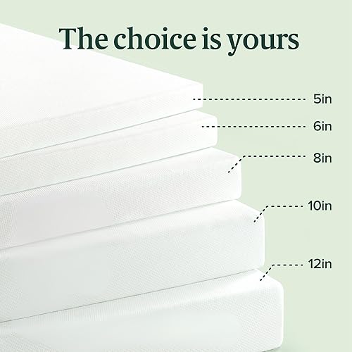 Vista 8 de ZINUS - Colchón de espuma viscoelástica de té verde, sin fibra de vidrio, sensación firme media, certificado CertiPUR-US, 6 pulgadas, queen, nueva