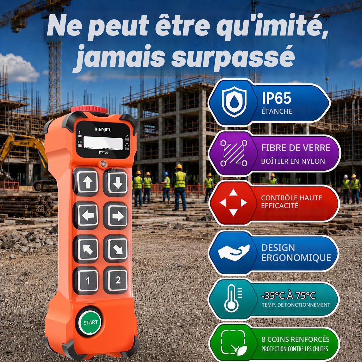H108 Télécommande de Grue Sans Fil 12V 24V (12-65V) 8 Canaux