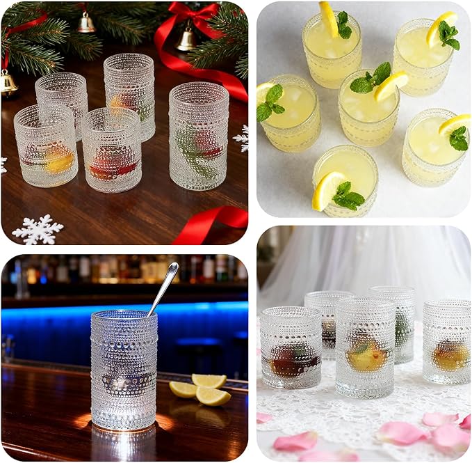 Set de 12 Vasos Hobnail para Cerveza y Cóctel, Vidrio miniatura 6