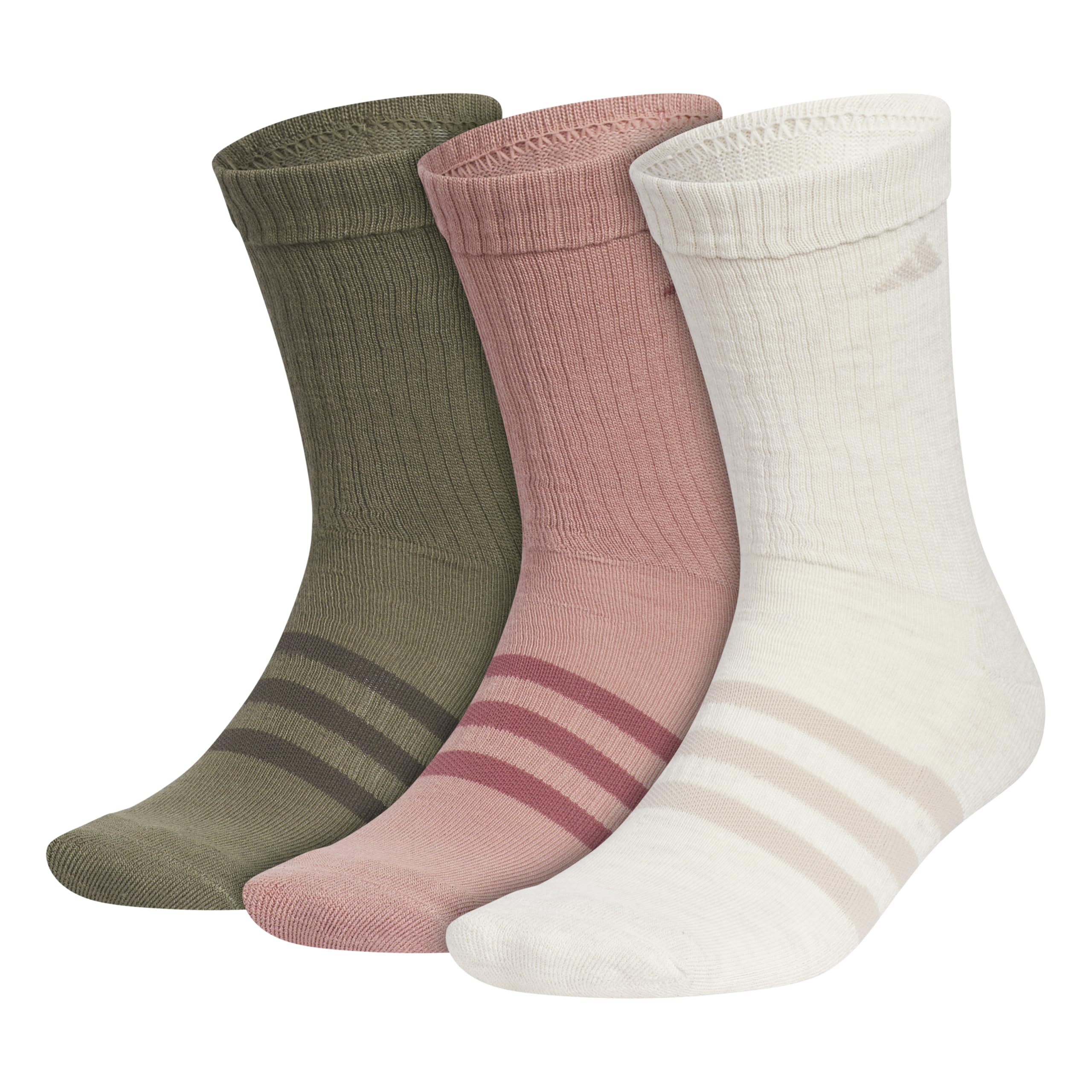 adidasadidas Adaptive Crew Socks (3-Pairs) with Durable Reinforced Cuff for Easy Self-Dressing