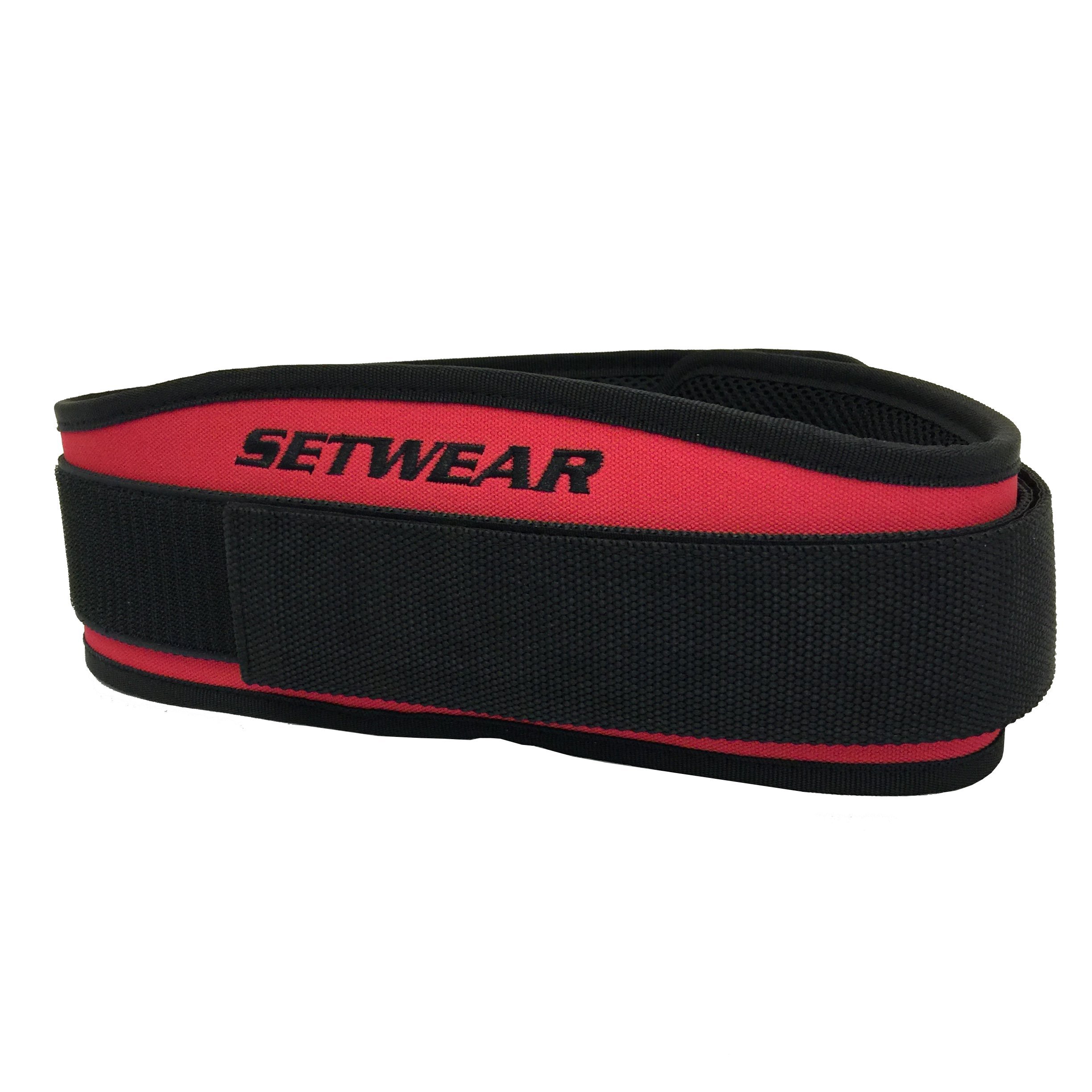Fitness Belt for Weightlifting Powerlifting - SetWear Sport Back Belt- Olympic Lifting Squats Deadlift- Adjustable With Lumbar Wedge Back Support- Men & Women - Workout Gear