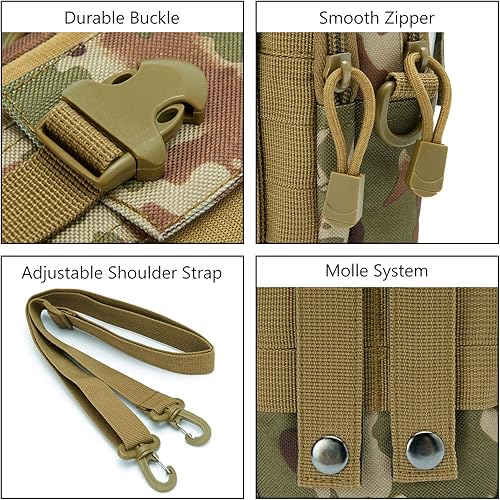 Miniatura 3 de Bassdash Light-Bare Series - Bolsa táctica Molle multiusos EDC bolsa cruzada, bolsa compacta para dispositivos con soporte para funda para teléfono