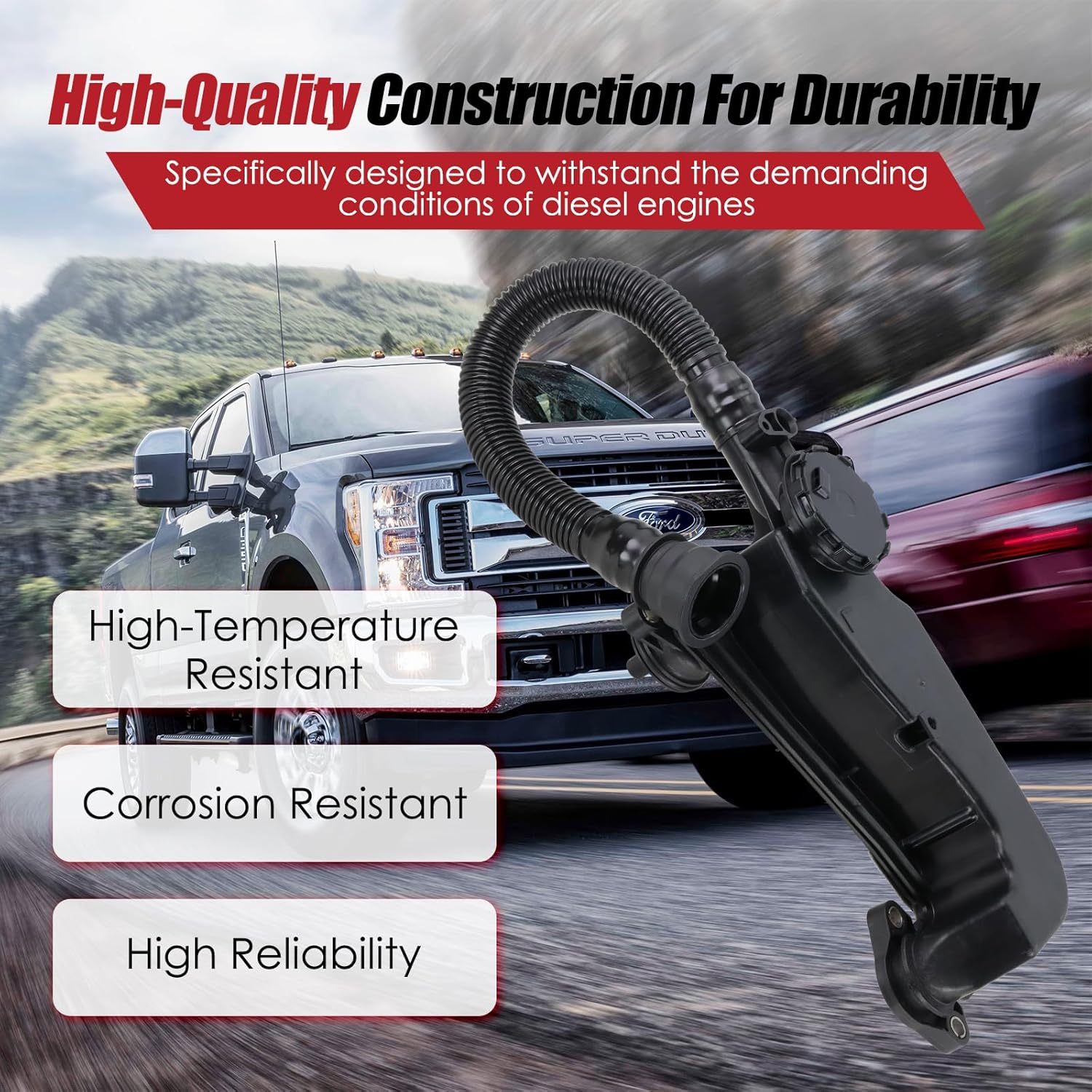 PC3Z-6A785-A Air Oil Separator Assembly Compatible with Ford F250 F350 F450 F550 Super Duty 2023-2024 OR 2011-2022 PCV CCV Filter 6.7L Powerstroke Diesel Replace# PC3Z6A785A