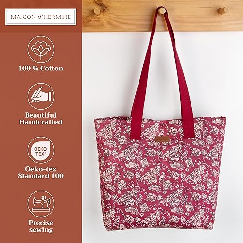 Miniatura 2 de Maison d' Hermine Canvas Tote Bag for Women Cotton Canvas Reusable Shoulder Grocery Bags Bulk with Handle for Shopping Travel