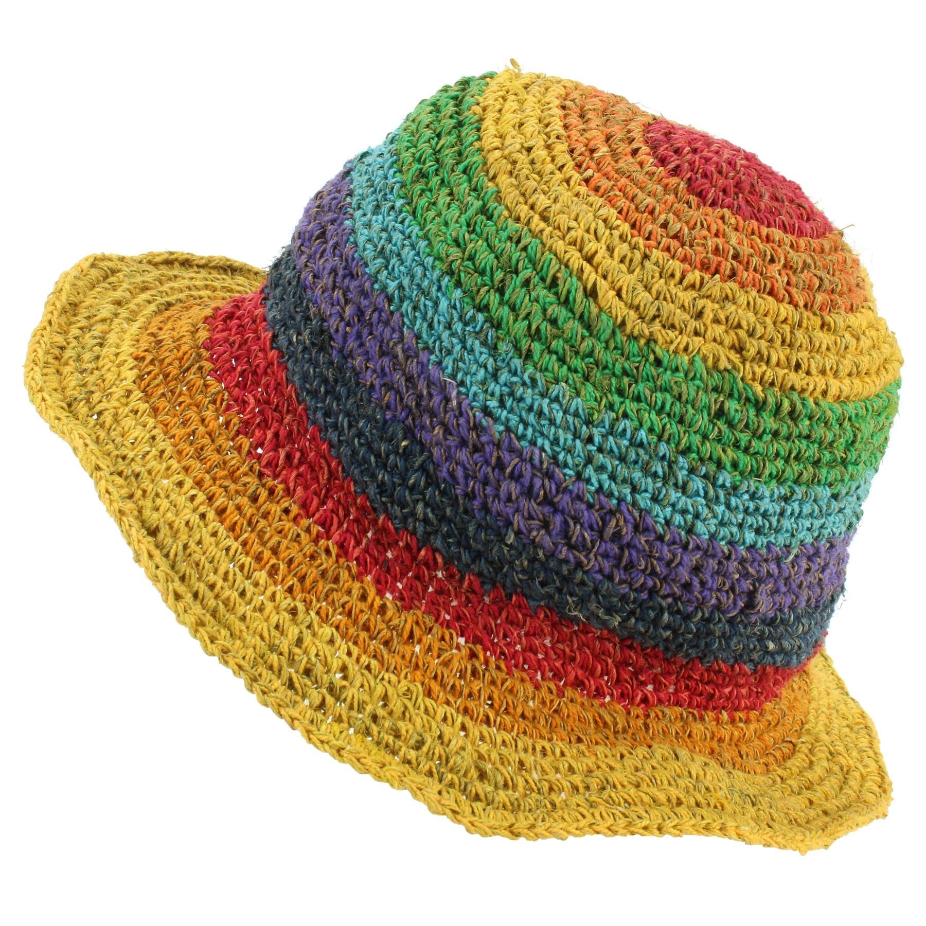 LOUDelephant Hemp & Cotton Sun Hat - Bright Rainbow
