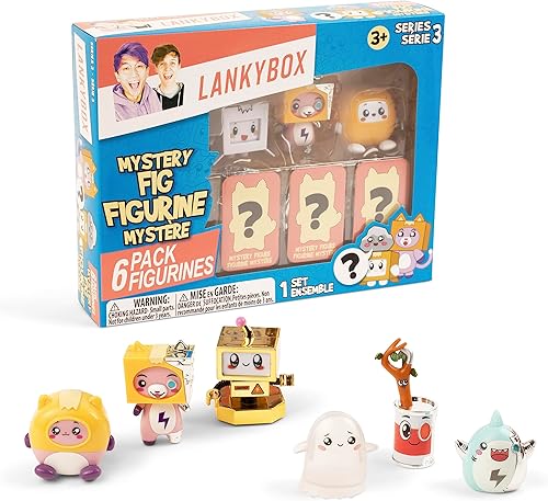 LankyBox Paquete de 6 figuras misteriosas, minifiguras coleccionables, ediciones ultra raras, mercancía con licencia oficial