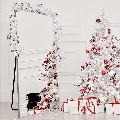 Miniatura 3 de PexFix Espejo de suelo de longitud completa de 64 x 22 pulgadas, espejo de cuerpo completo con soporte, espejo de cuerpo completo para decoración