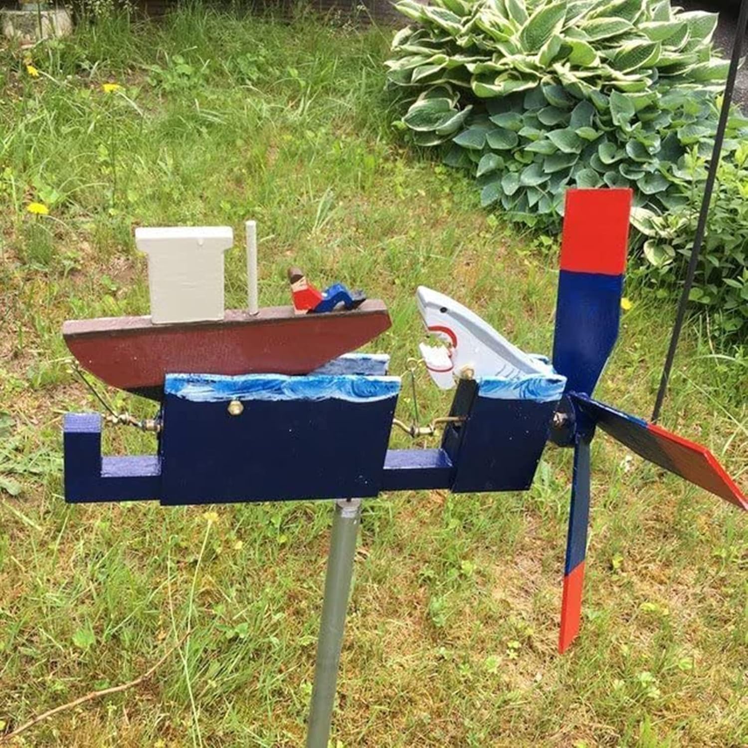 Jaws Whirligig Spinner,Shark Windmill Outdoor Garden Spinner Fun Garden Decor Wind Vane Amazon