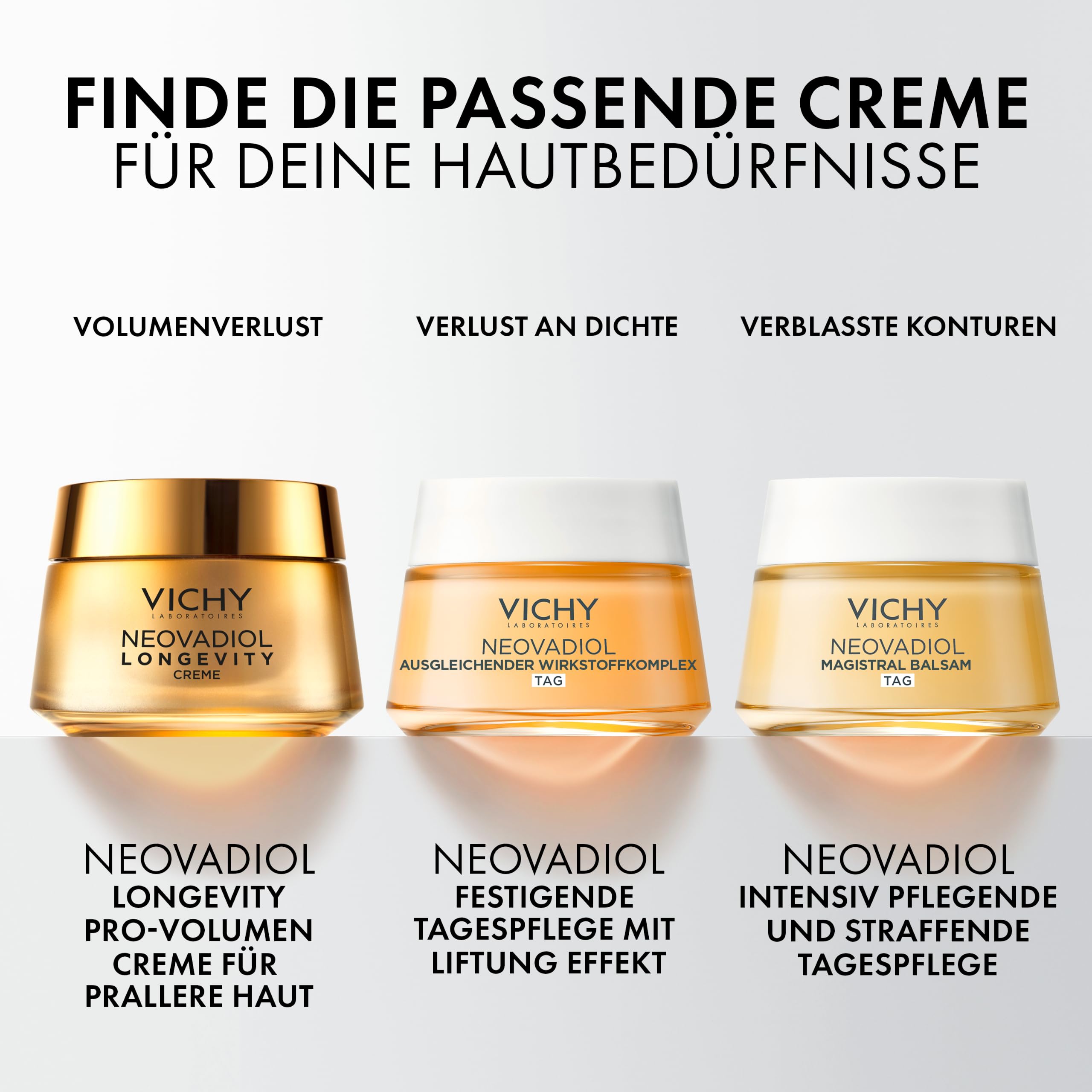 Vichy Neovadiol Longevity Pro-Volumen Creme, Aufpolsternde Anti-Aging-Creme, Regenierierende, feuchtigkeitsspendende und straffende Gesichtspflege, Für reife Haut, Nachfüllbar