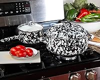 Vista 3 de Golden Rabbit Horno holandés esmaltado, 4 cuartos de galón, Black Swirl