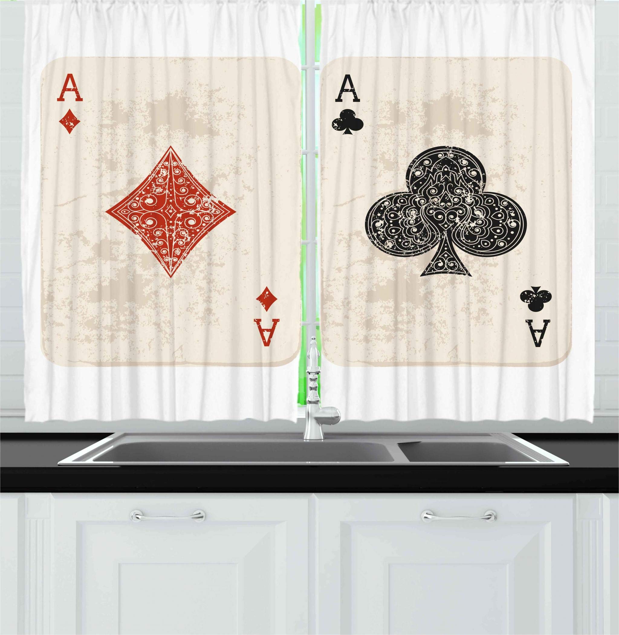 Ambesonne Multicolor Curtain Panels for Kitchen 55" X 39" Multi kc_27095_55x39