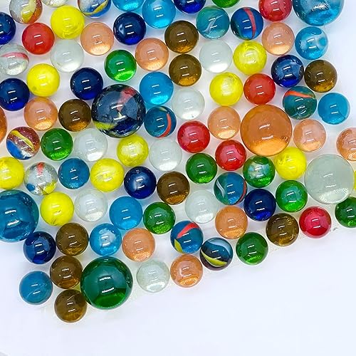 Miniatura 3 de Juego de 110 canicas de vidrio coloridas para juegos de mármol, canicas a granel para niños de 5 años y niñas, juegos de mármol, juguetes de