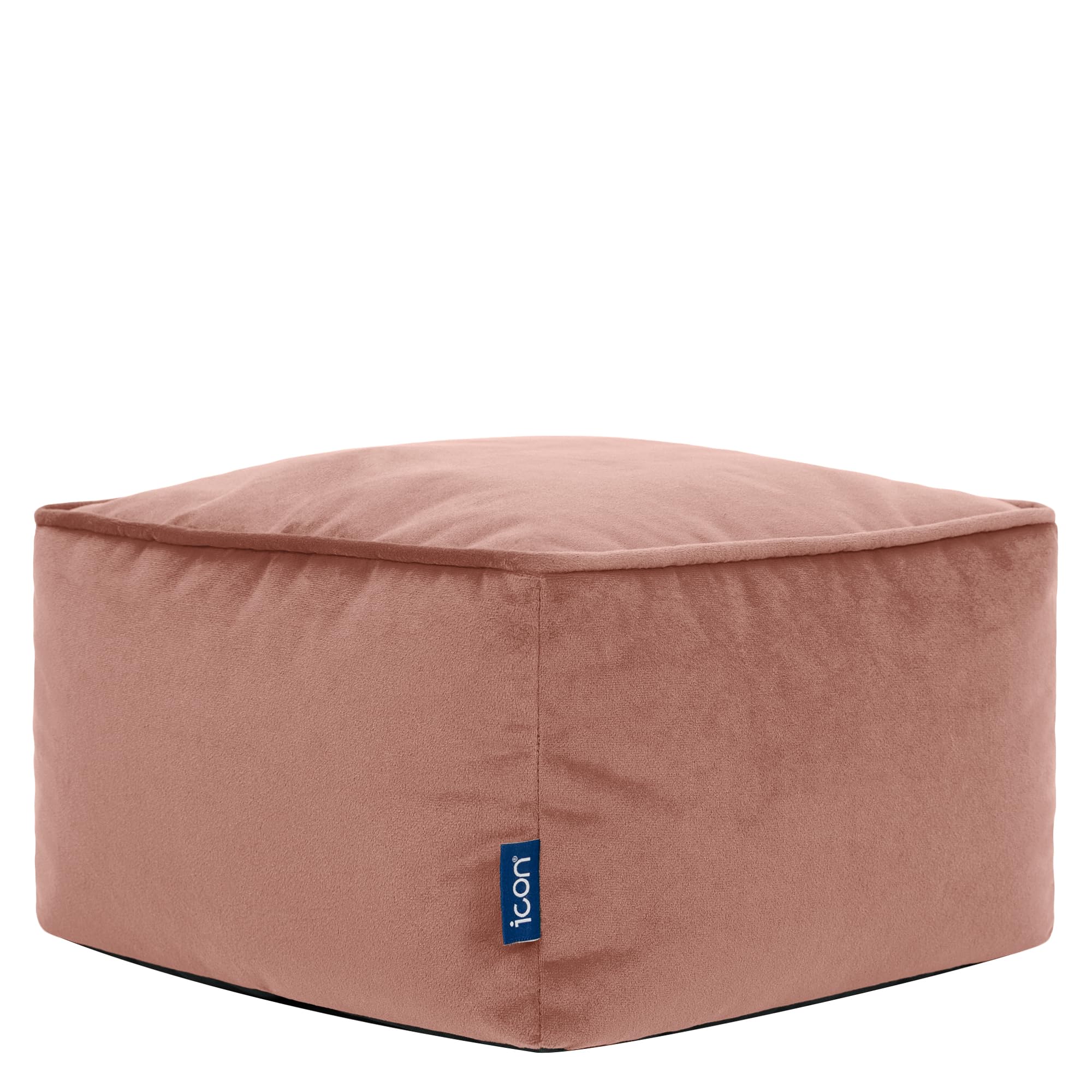 icon Amara Velvet Small Bean Bag Footstool with Filling Included, Pink