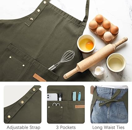 Lot De 2 Tabliers Unisexes Réglables Avec 2 Poches Épaisses