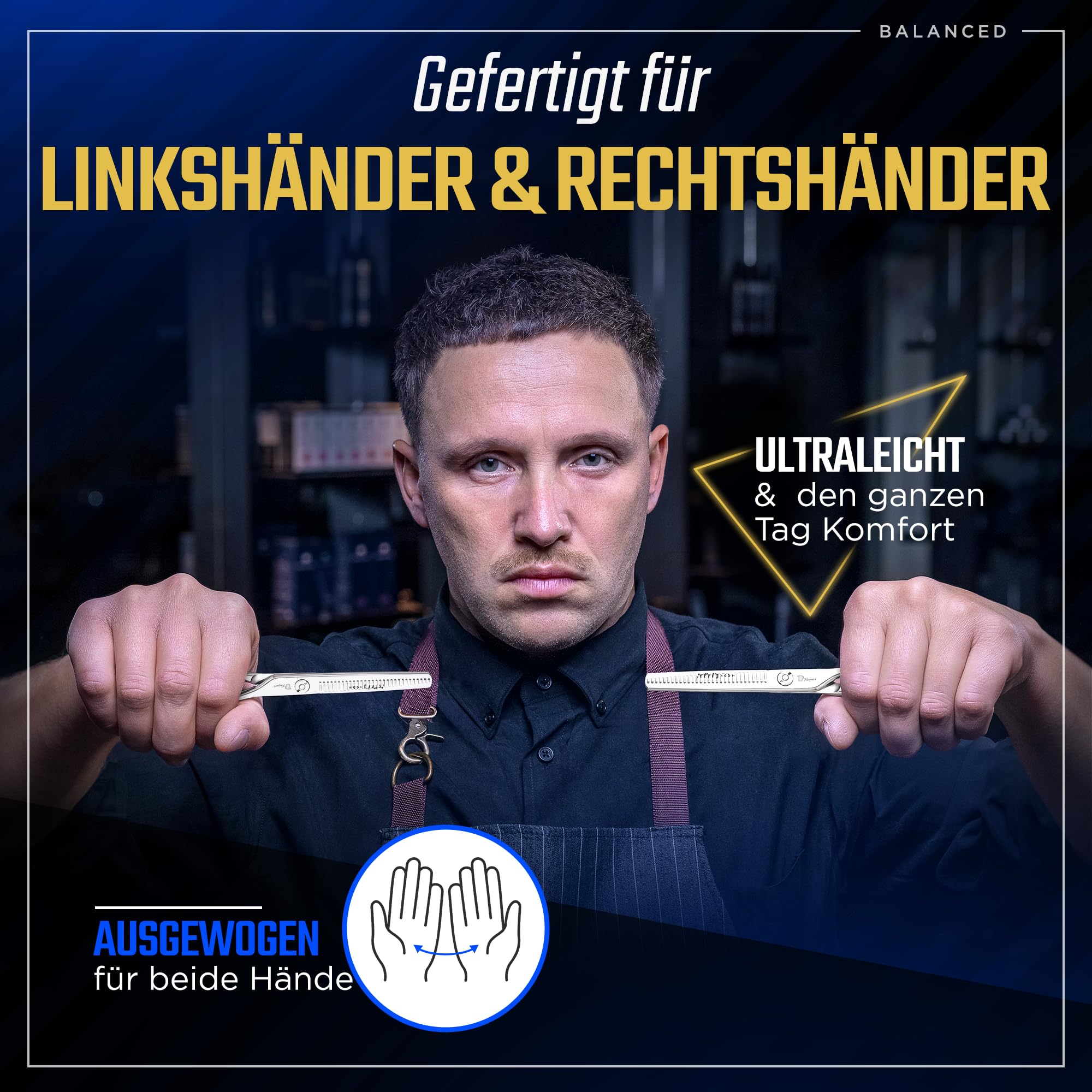 Fagaci Effilierschere Friseur 5.5" mit 440C Stahl, Ausdünnschere Haare Extreme Schärfe & Präzise Schnitte, Haarschere Ausdünnen Schlanke Klingen, Frisörenschere, Haar Scheren