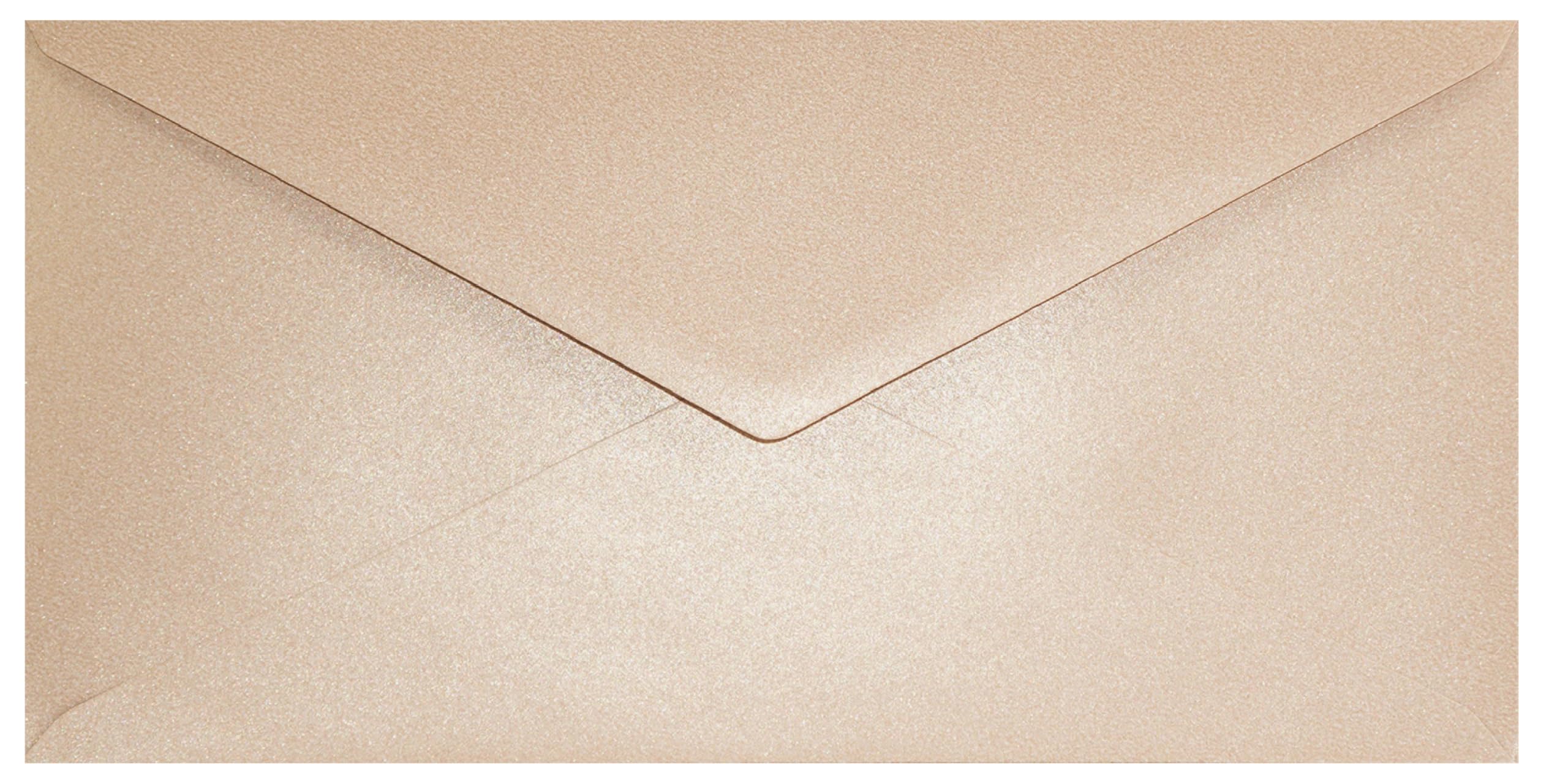 Netuno 500 kopert z masy perłowej bladoróżowe DIN długie 110 x 220 mm 120 g Aster Metallic Nude Powder perłowe błyszczące koperty DL długie koperty na zaproszenia na wesele, urodziny, chrzest, Boże Narodzenie