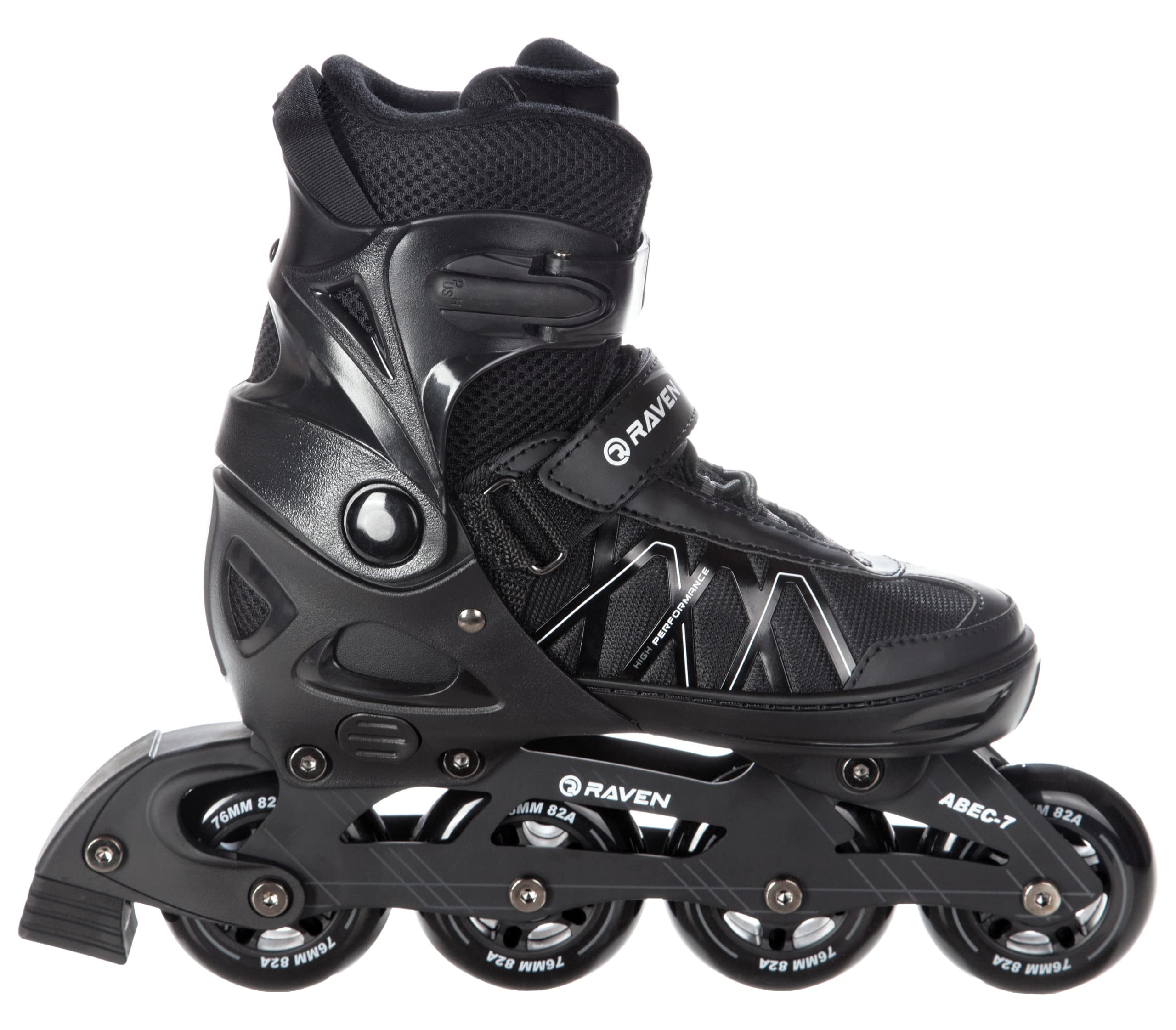 Raven Expert - Pattini a rotelle per bambini, ragazze, ragazzi, quad, pattini a rotelle per adulti, bambini - Cuscinetti ABEC-7, ruote in gomma - Regolabili
