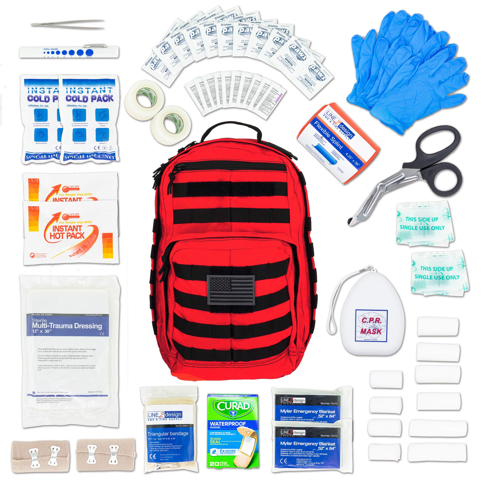 LINE2design Complete Molle Bag Kit EMT Carry Bag Fully Stocked First