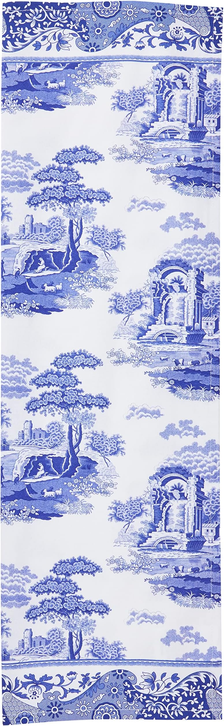 Portmeirion Blue Italian 45 x 74 cm Cotton Tea Towel, Blue/White
