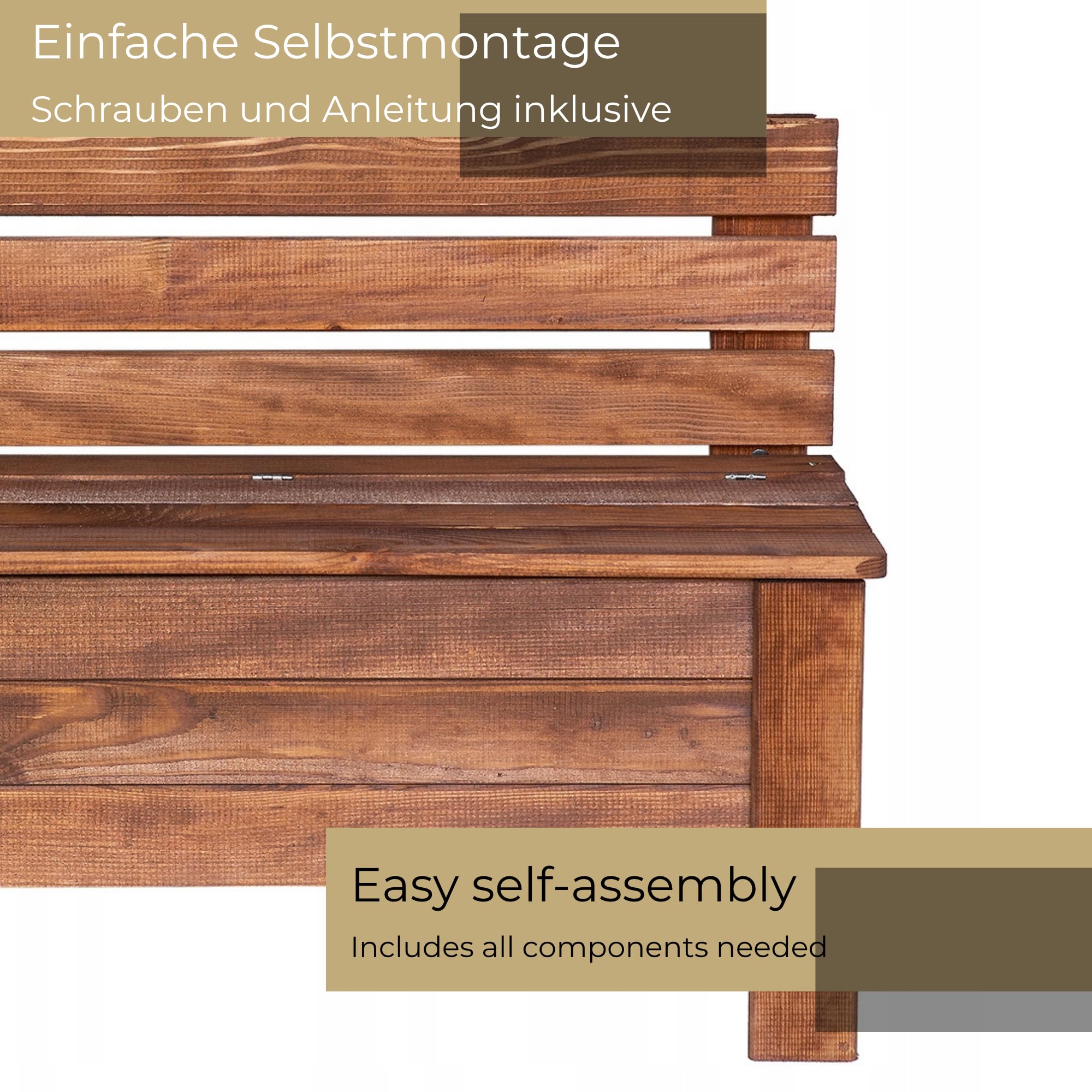 Gartenbox 71x54x29 cm Braun Kiefernholz Massiv Auflagenbox Kissenbox Gartentruhe Holztruhe Aufbewahrungsbox Truhe Kiste Gartenmöbel 111 l