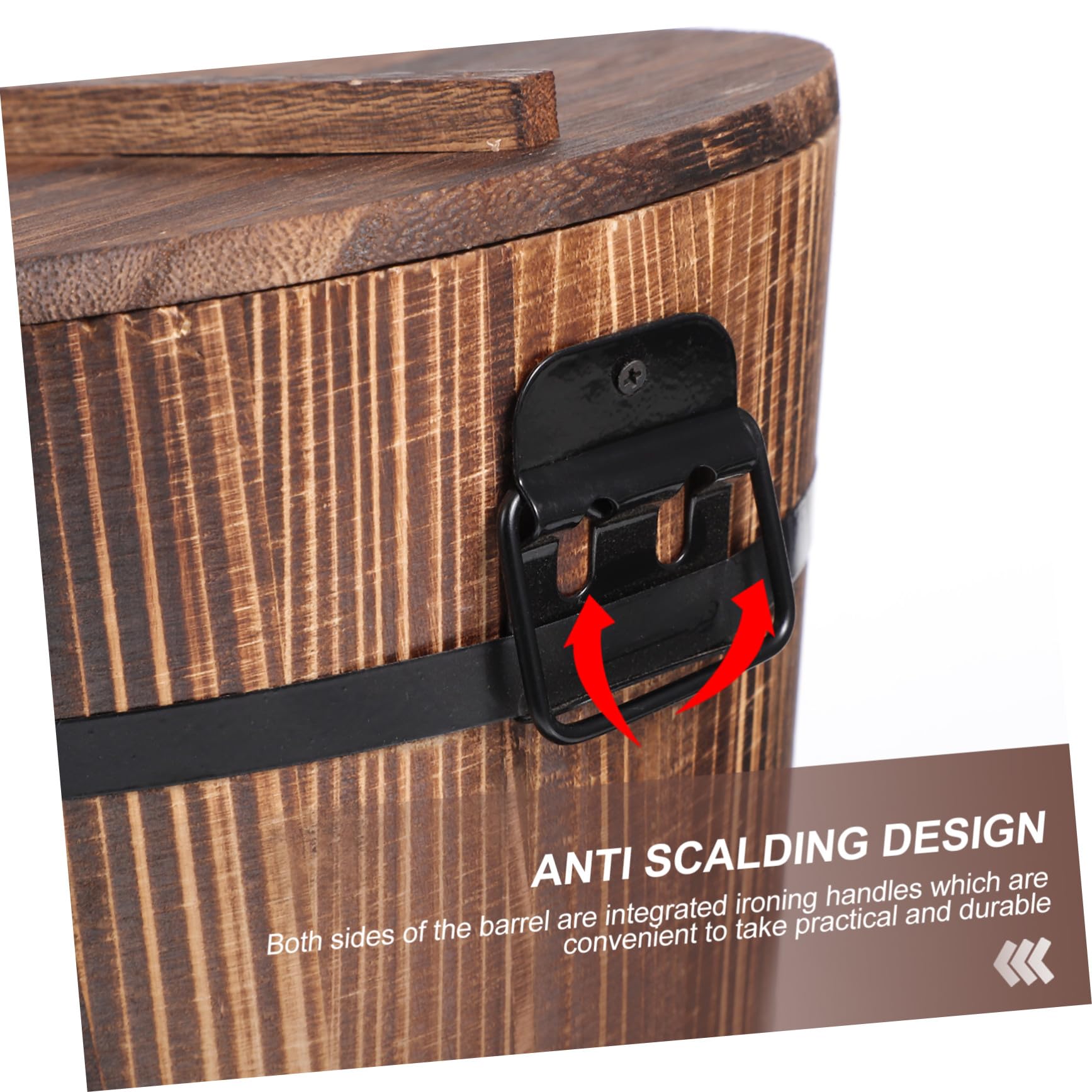 Mikinona Runder Holz Aufbewahrungskorb mit Deckel 18cm Küchen Vorratsbehälter für Reis Sushi Tofu Praktischer Haushalts Lagerbehälter für Zuhause Hotel und Restaurant
