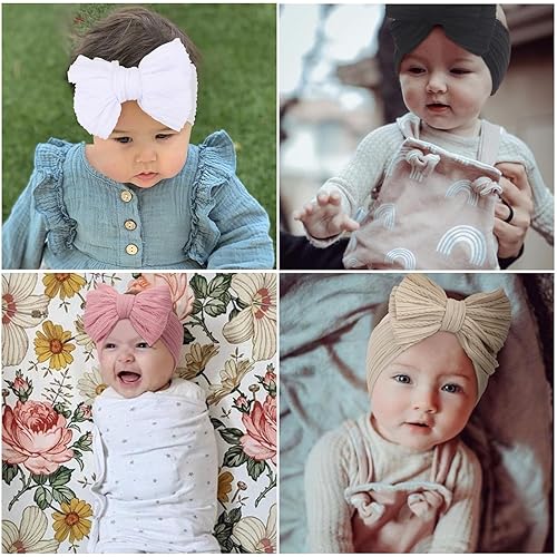 Miniatura 10 de DRESHOW BQUBO - Diademas de nailon para bebé, lazo para el pelo para niñas, recién nacidos, niños pequeños, accesorios para el cabello
