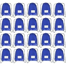 Drawstring Backpack Bulk 20 Pcs Draw String Bags DIY Gym Sports Traveling Yoga Cinch Bag Sackpack Drawstring Memo Card RoyalBlue bluenoya