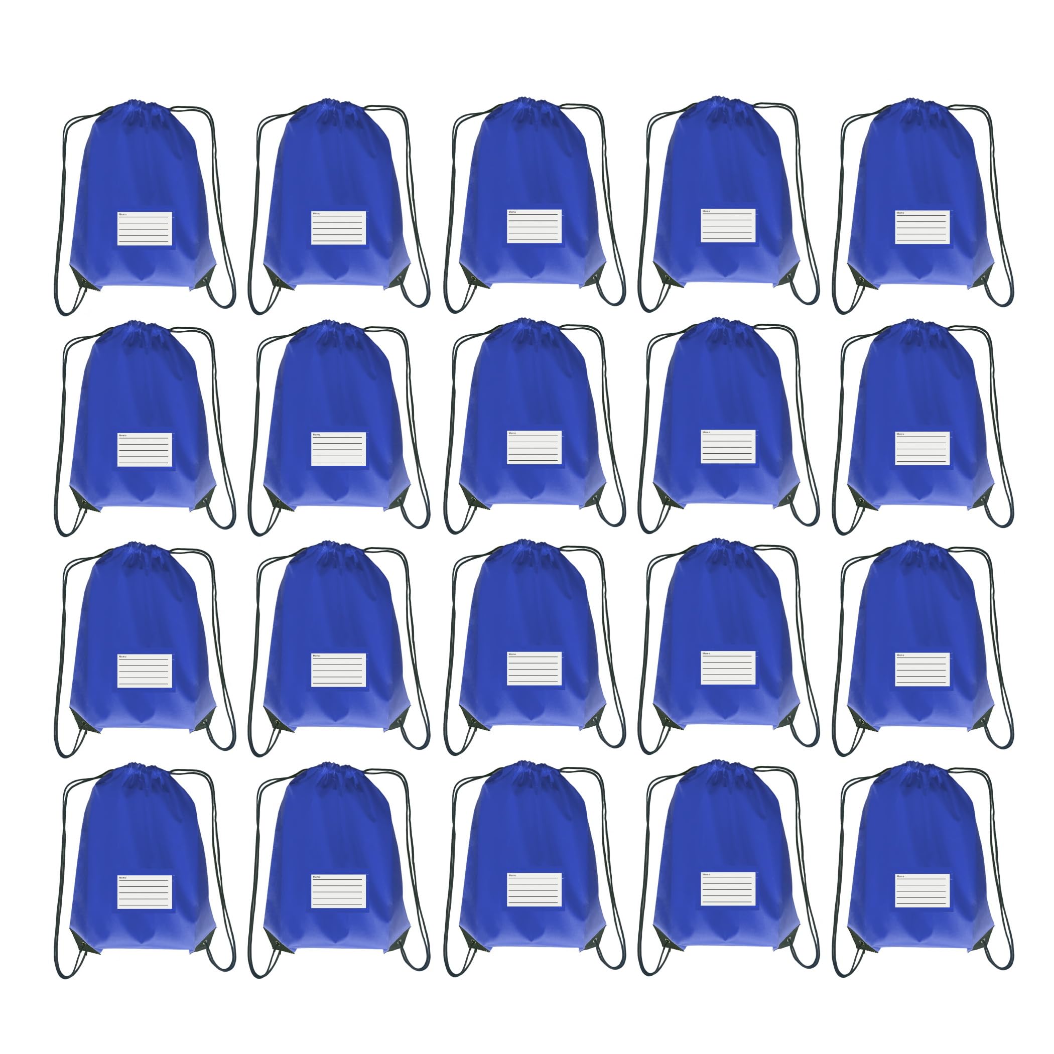 Drawstring Backpack Bulk 20 Pcs Draw String Bags DIY Gym Sports Traveling Yoga Cinch Bag Sackpack Drawstring Memo Card (RoyalBlue bluenoya)