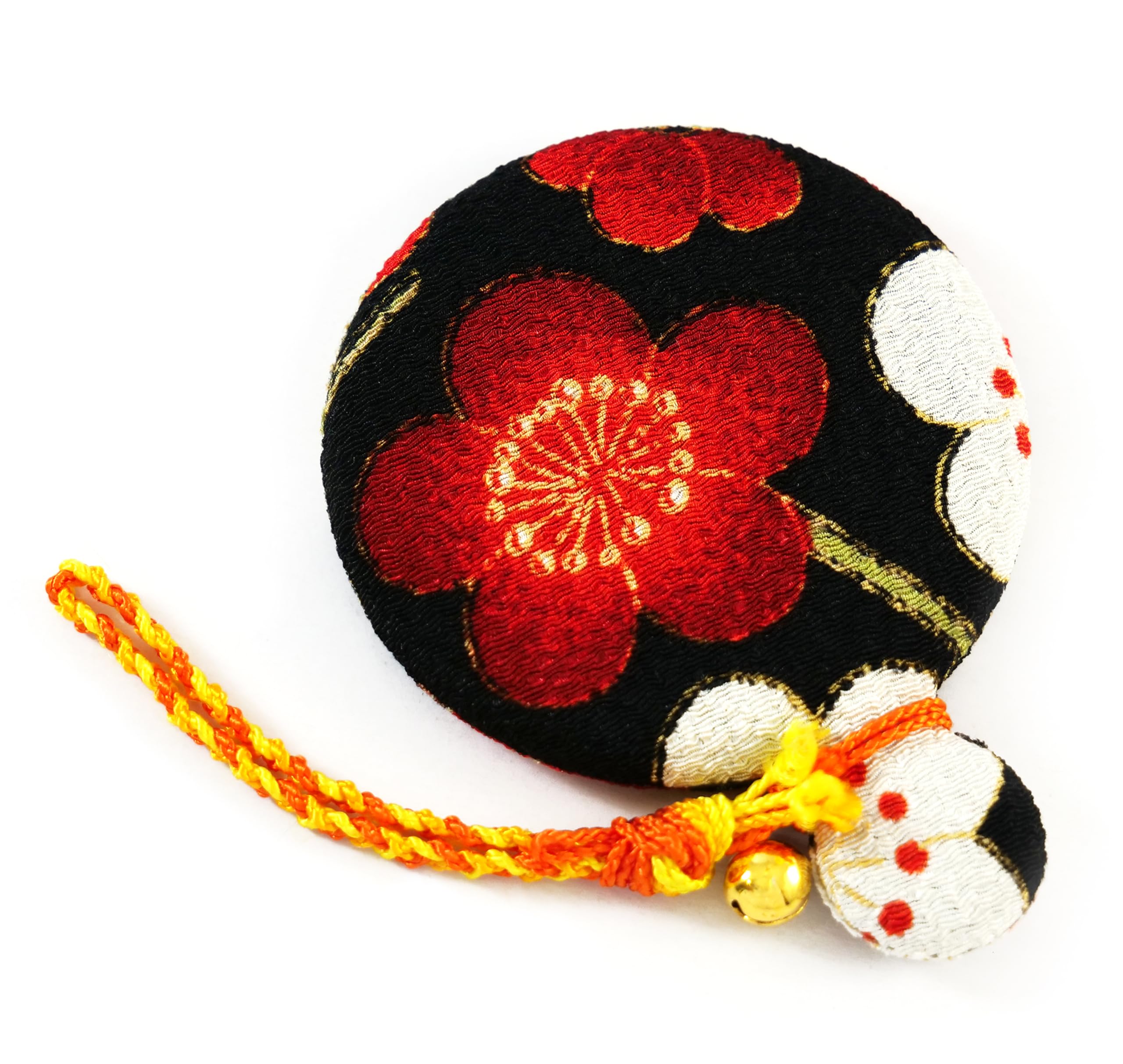 Flower Crepe Compact Mirror, Black Plum