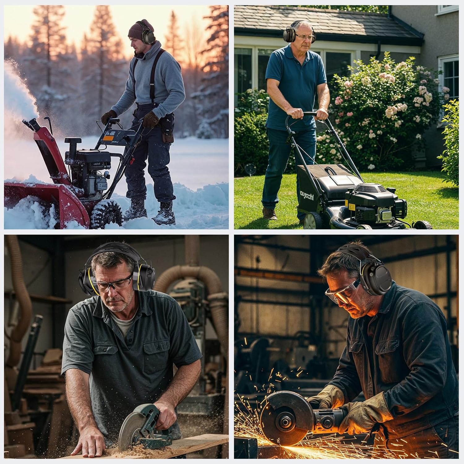 Gel Ear Pad Bluetooth Hearing Protection Headphones, 30dB SNR, 1200mAh Rechargeable Battery for 120H Playtime - Image 7