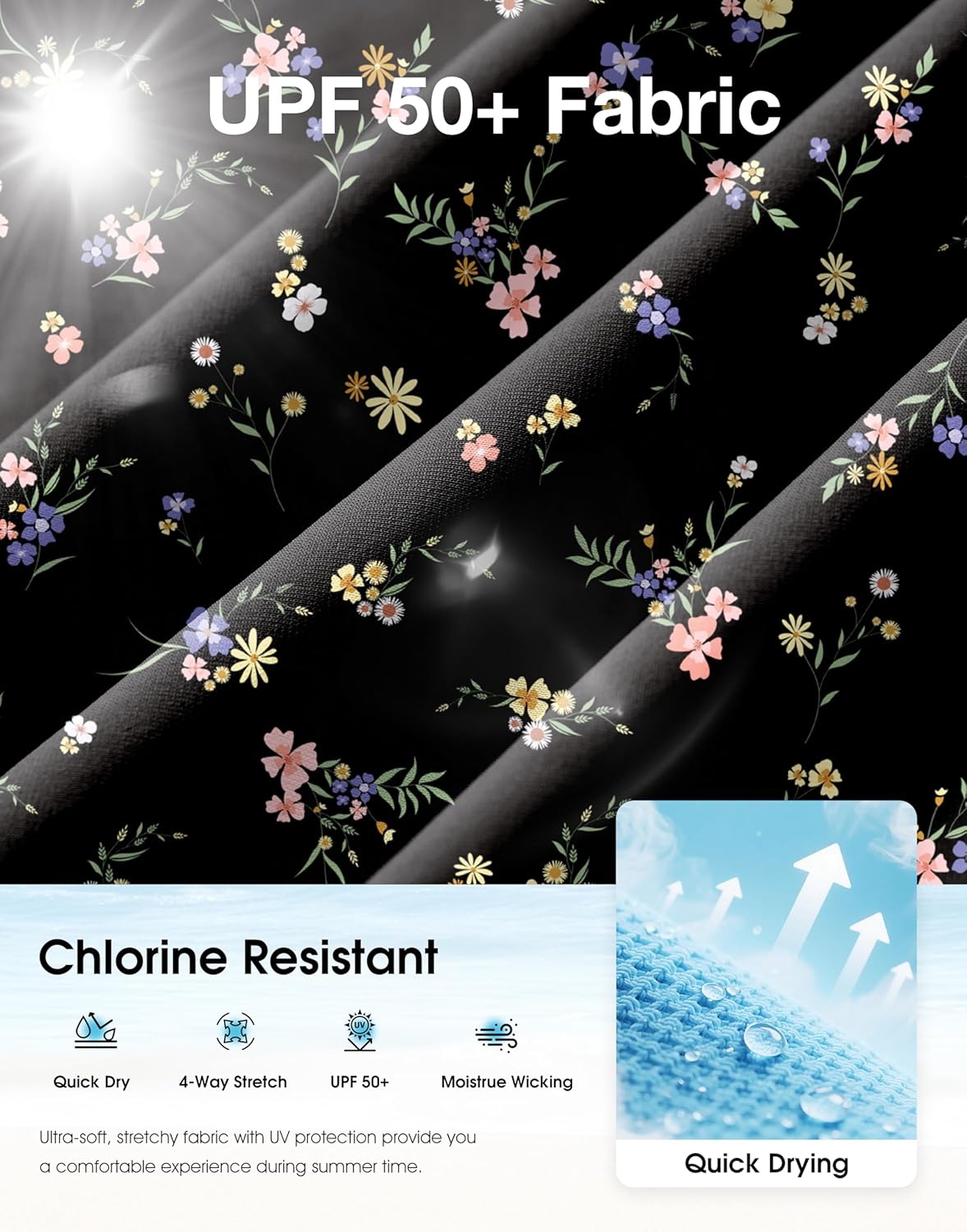 Viodia Women's 18" Long Swim Skirt High Waisted Modest Skort Bathing Suit Swimsuit Bottoms Tankini Bikini with Skirts - Image 6