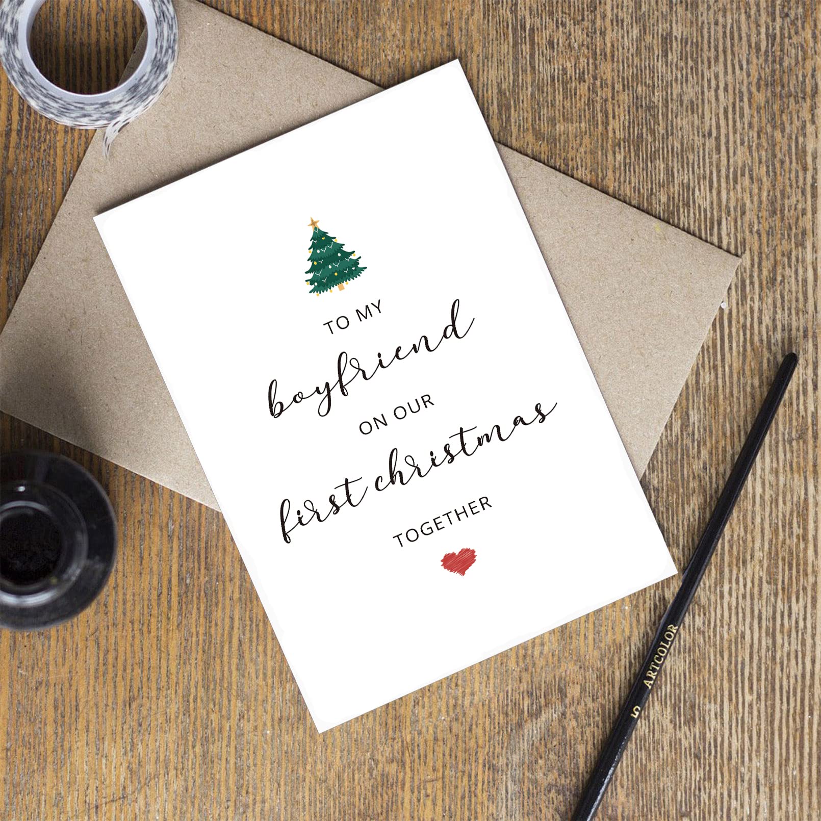 Weihnachtskarte Für Den Freund – „To My Boyfriend On Our First Christmas Together“