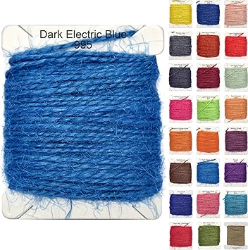 Jute Twine 15m Long Twine String for Crafts Gift Wrapping Packing Gardening Crochet Knitting Macrame Decor Dark Electric Blue