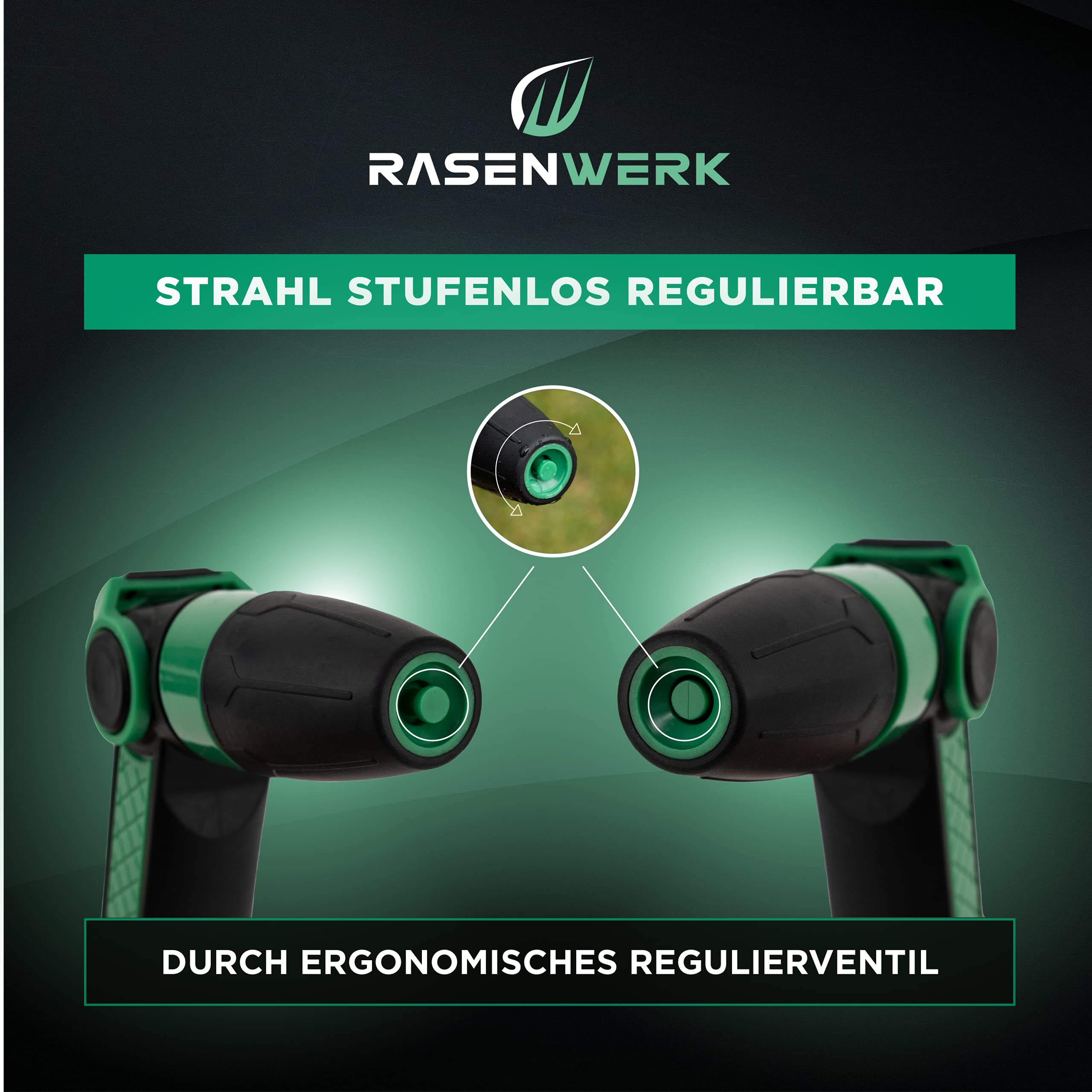 RASENWERK Pulvérisateur De Jardin Réglable Avec Arrêt - Pistolet Arrosage Multifonction Compatible Gardena Kärcher