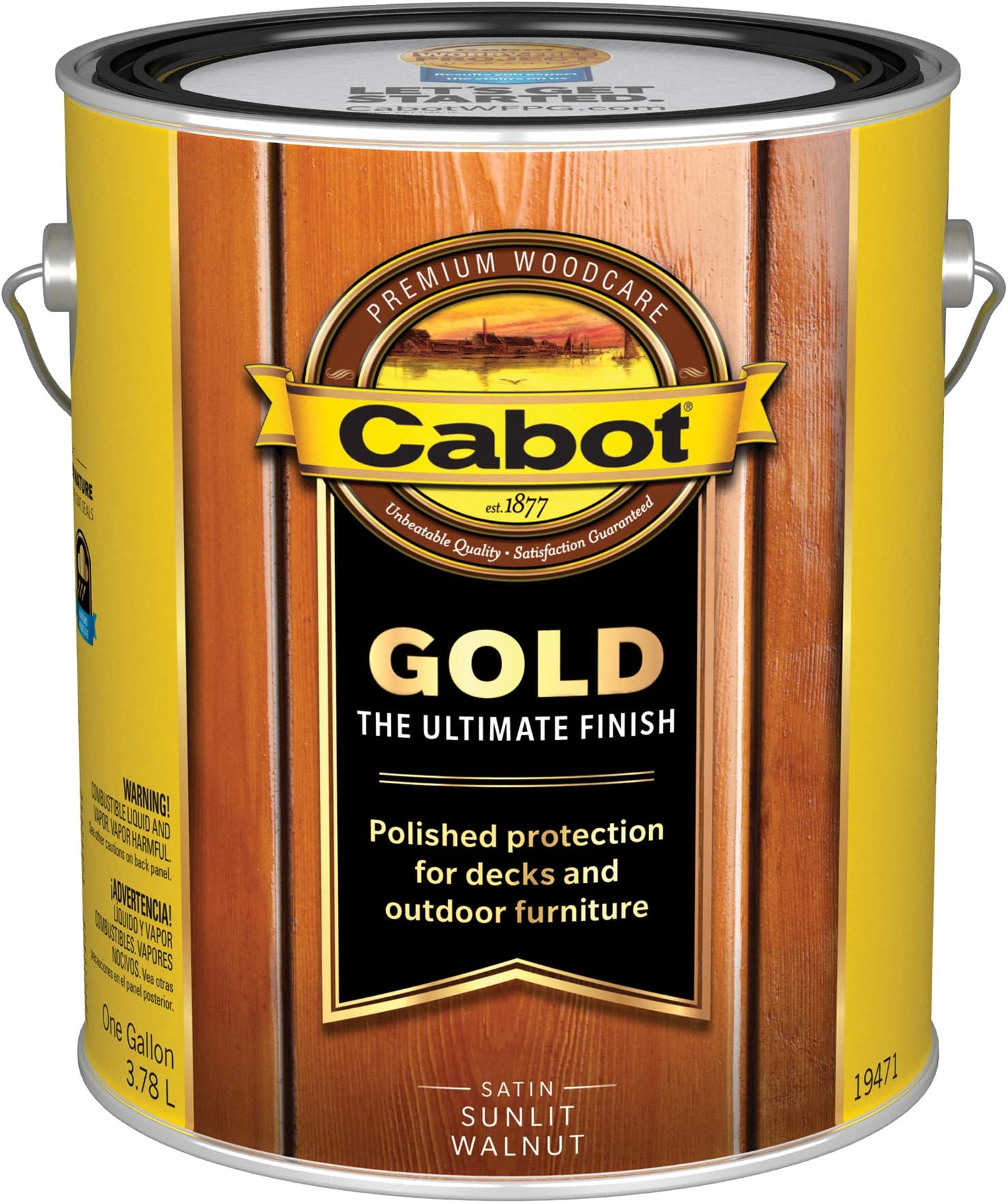 140.0019471.007 Gold Finish Stain, Gallon, Low Voc Sunlit Walnut