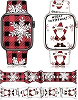 Vista 1 de Christmas Gift Compatible with Christmas Apple Watch Bands for Women 49mm 46mm 45mm 44mm 42mm, Soft Silicone Santa Claus for Apple Watch Ultra 3