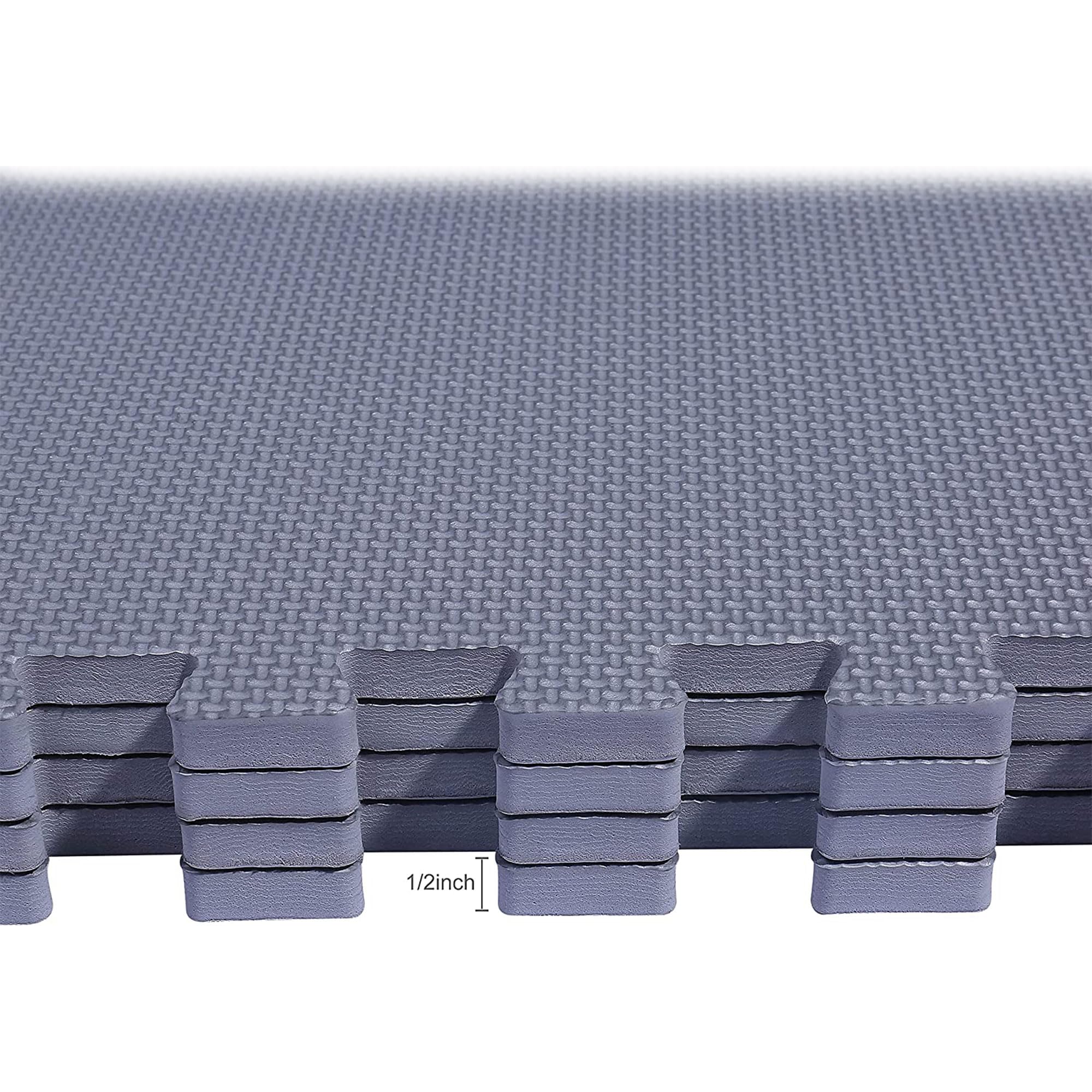 BalanceFrom Fitness 24 Sq Ft Interlocking EVA Foam Exercise Mat Tiles - Blue, 6-Pack