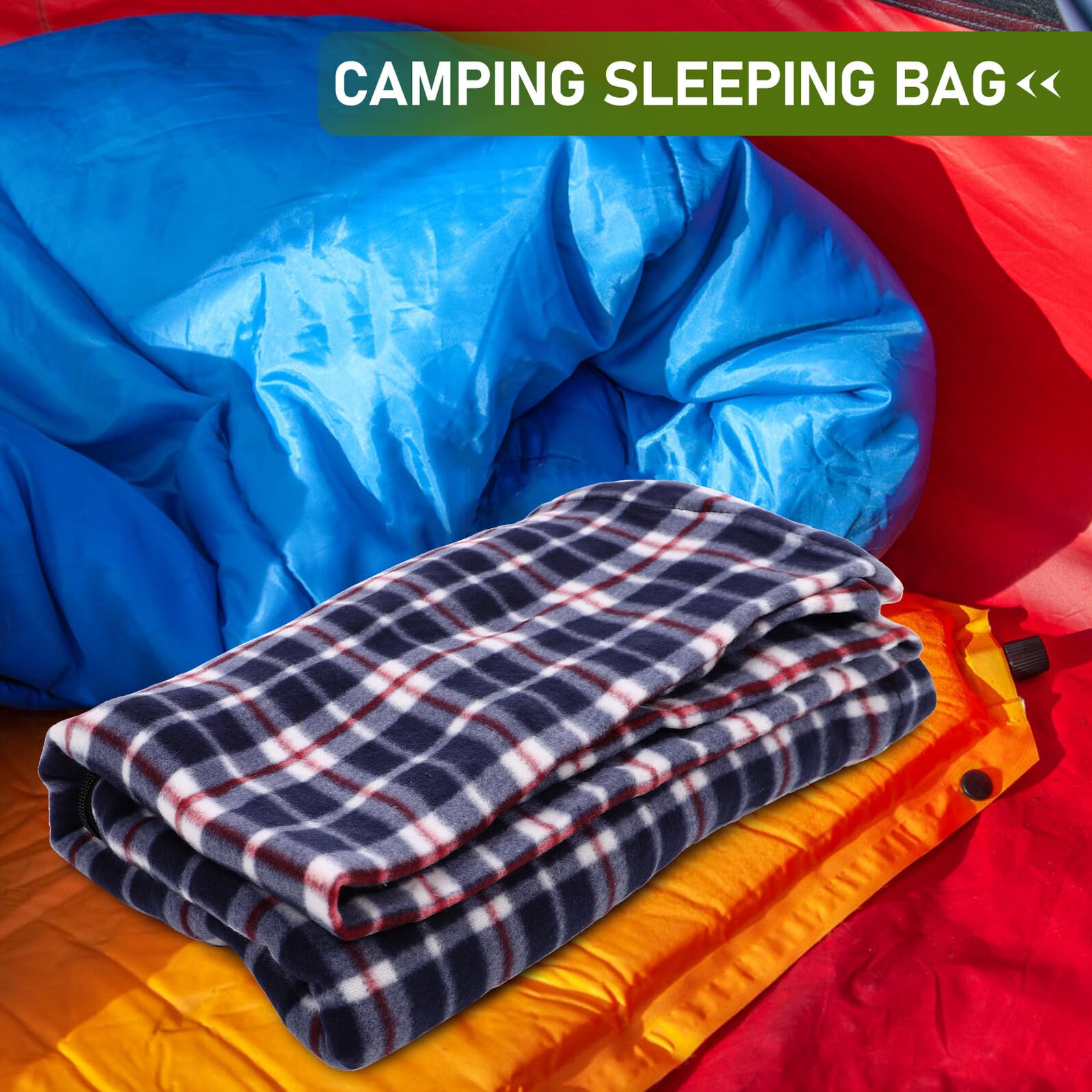 GALPADA Leichter Warm und Komfortabel Fleece Schlafsack für Erwachsene Vielseitiger Outdoor und Indoor Schlafsack für Wandern und Picknicks