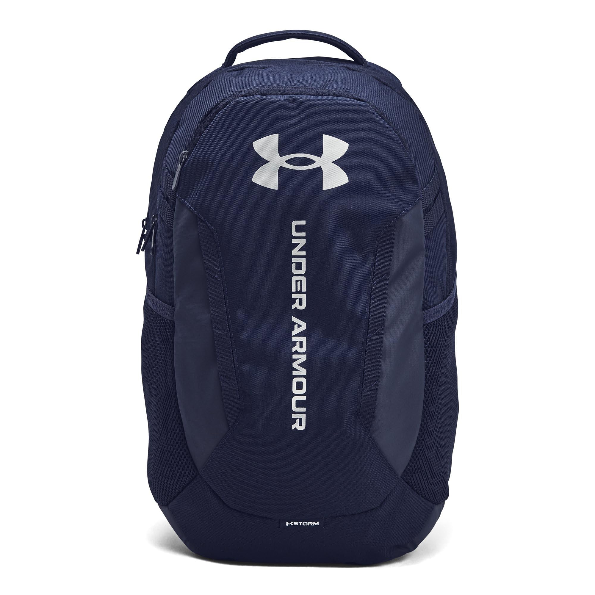Photo 1 of Under Armour Unisex-Adult Hustle 6.0 Backpack, (411) Midnight Navy/Midnight Navy/Metallic Silver, One Size Fits Most