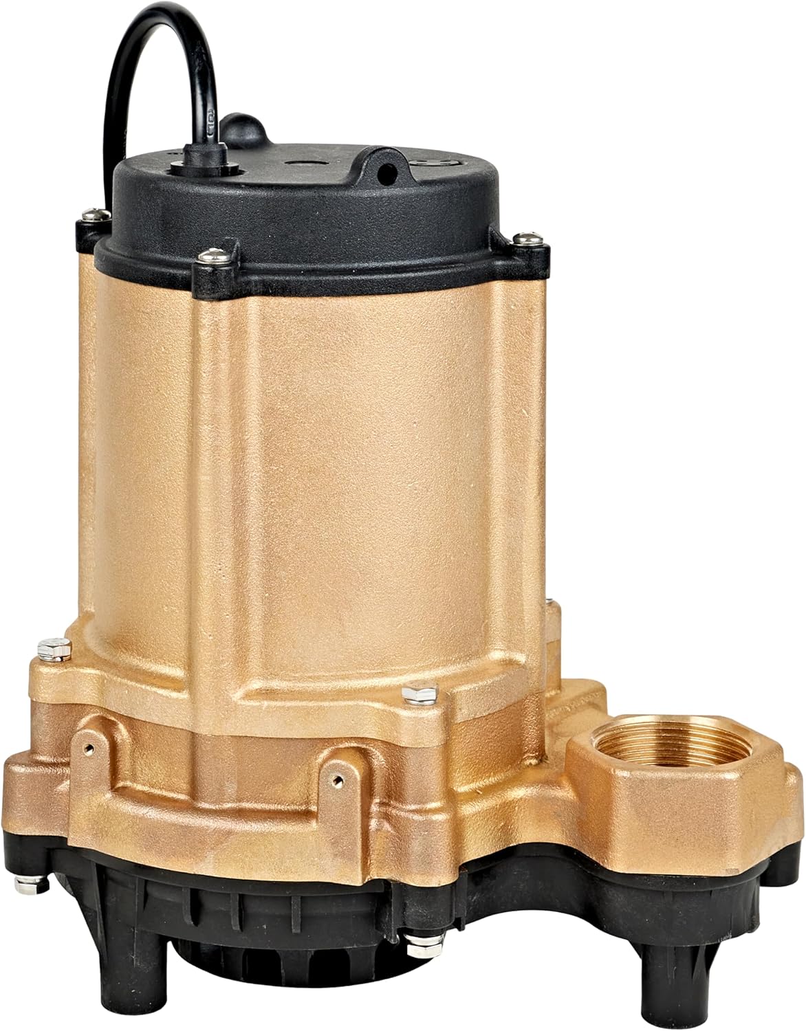 Little Giant 6EC-CBM 115 Volt, 1/3 HP, 3180 GPH, Manual (No Switch) Epoxy Impregnated Cast Bronze Sump/Effluent Pump for Salty/Briny Water Conditions, 20-Ft. Cord, Bronze, 506812