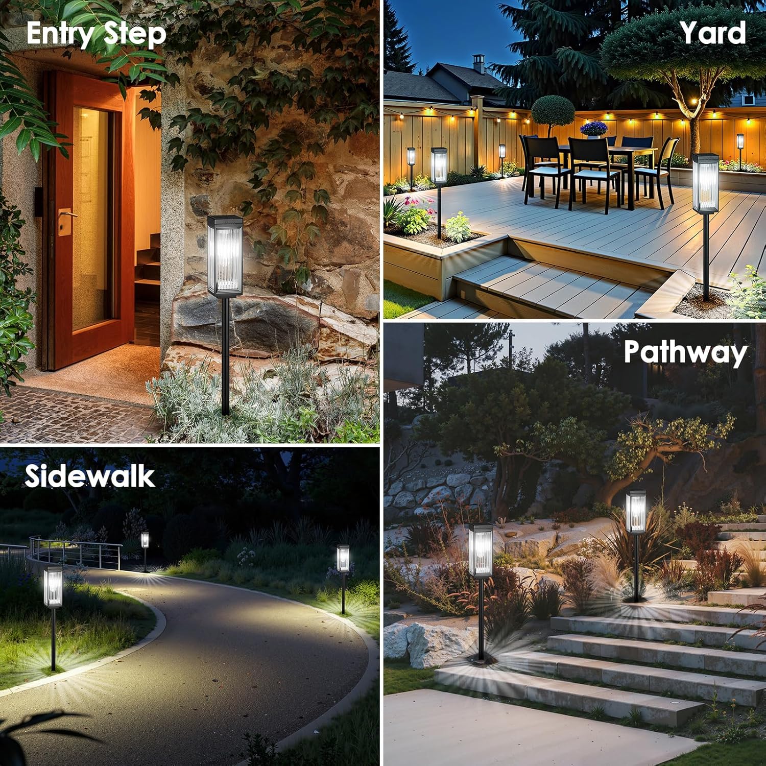 Solar Pathway Lights Outdoor, 8 Pack Upgraded Solar Lights Outdoor Waterproof, Bright Up to 15 Hrs Auto On/Off Garden Light for Yard Patio Lawn Path Walkway Driveway Outside Decor(Cool White) - Image 2