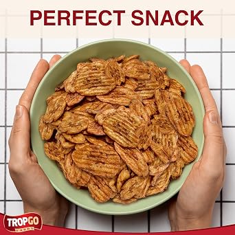 Tropgo Caramelised Banana Chips – Dried Fruit in a Resealable and Recyclable Bag – Quick Energy Boost & Wholesome Trail Mix – Ready-to-Eat Dehydrated Fruit Snacks for Kids and Adults (70g)