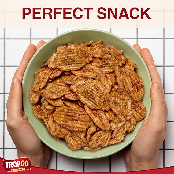 Tropgo Caramelised Banana Chips – Dried Fruit in a Resealable and Recyclable Bag – Quick Energy Boost & Wholesome Trail Mix – Ready-to-Eat Dehydrated Fruit Snacks for Kids and Adults (70g)